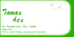 tamas acs business card